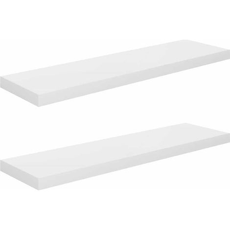 Maison Exclusive - Schweberegale 2 Stk. Hochglanz-Weiß 90x23,5x3, (1/5)