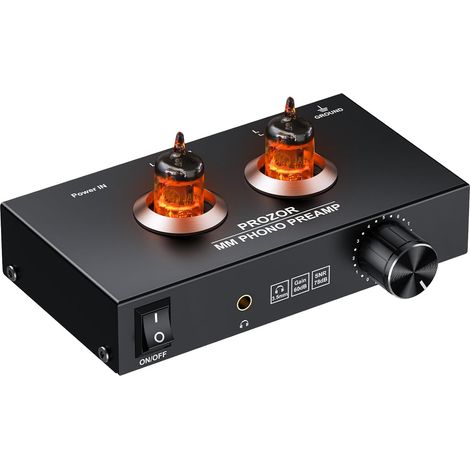 Préampli Phono à Tubes Tube Réglage Volume Sortie Casque Connexions Dorées pour Platines MM (1/5)