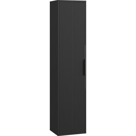 Badezimmerschrank Rimini 38 x 33 x 170 cm – Matt schwarz – hohe (1/3)