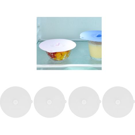 Set mit 4 Silikondeckeln, 23 cm, mikrowellengeeignet, für Töpfe, Schüsseln und Becken im Kühlschrank. (1/5)