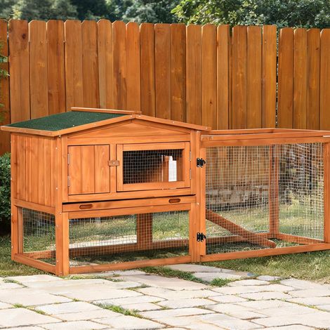 Clapier orange en bois 156 x 58 x 68 cm (1/5)