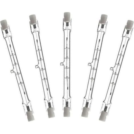 Lot de 5 Dimmable 118mm 400W Ampoule Halogène Crayon AC220-240V J118 Projecteur Halogène Linéaire pour l’éclairage de paysage, sécurité, lampadaire (1/5)