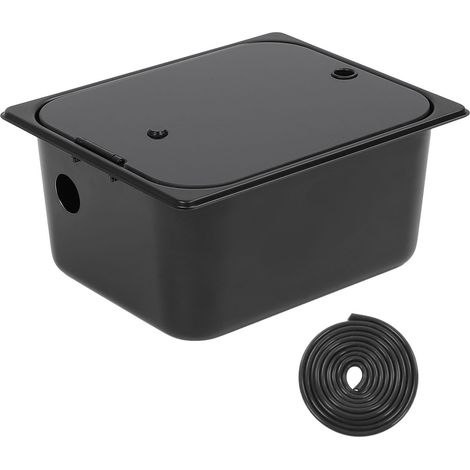 Évier carré en acier inoxydable 32 x 26 x 15 cm avec couvercle en verre et bonde de 40 mm pour camping-car, bateau ou caravane (1/5)