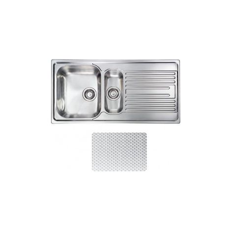 CM 010595SCSSP Atlantic Lavello da Incasso 2 Vasche Acciaio Inox Antigraffio con Gocciolatoio 100 x 50 cm colore Acciaio inox (1/5)