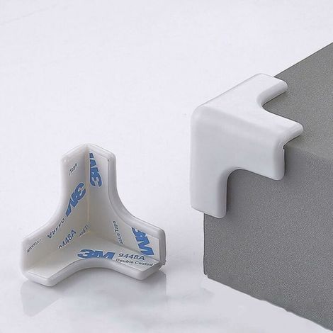 Lot de 10 protections d'angle de table, protections d'angle blanches, protections de bord et d'angle de meubles pour enfants, forte adhérence (1/3)