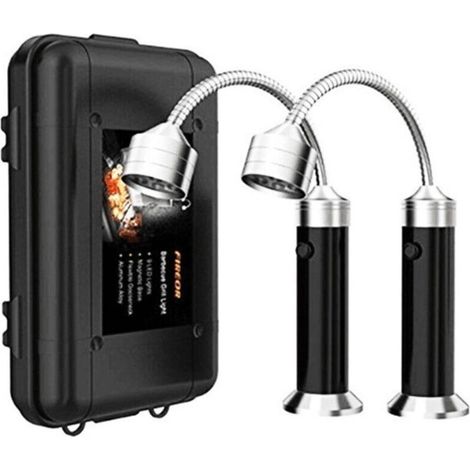 Éclairage pour barbecue, accessoires pour barbecue d'extérieur, base magnétique, LED ultra-lumineuses, col de cygne flexible à 360 degrés, lot de 2 (1/4)