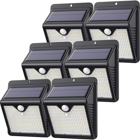 【Lot de 6 - 150 LED - Puissante - étanches】Feob Lampe Solaire Extérieur Détecteur de Mouvement Lumière Solaire éclairage Extérieur Sécurité sans Fil led Spot Extérieur Solaire par Jardin Decoration (1/5)