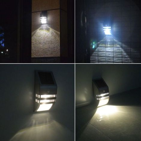 Lampe Solaire - Détecteur De Mouvement Sans Fil - Étanche Ip45 - Pour Jardin Clôture Allée Gouttière - 1 Pièce (1/4)