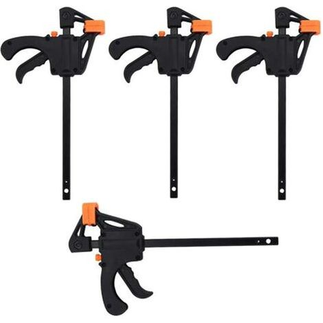 4 Pcs Serre-Joint,4 in Pince à Barre à Cliquet, Main Rapide à Cliquet à Libération,Serre-Joint Robuste En Alliage pour des Applications de Serrage Rapides et Faciles menuiserie DIY Kit d'outil (1/5)