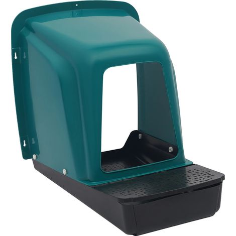 Nido para huevos, bandeja integrada para huevos, diseño de fácil acceso, color verde. (1/2)