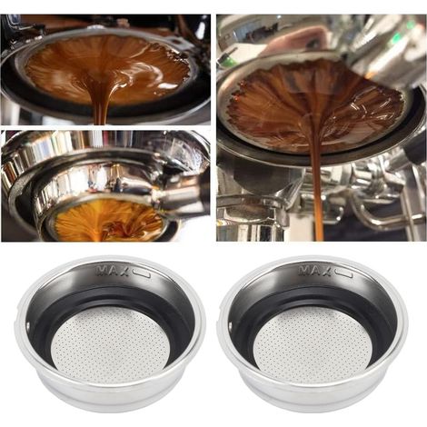 Panier Filtre Portafilter 51mm Reutilisable en Acier Inoxydable Pour Machine Café Delonghi Semi-Automatique Simple Cup 2 pièces (1/5)