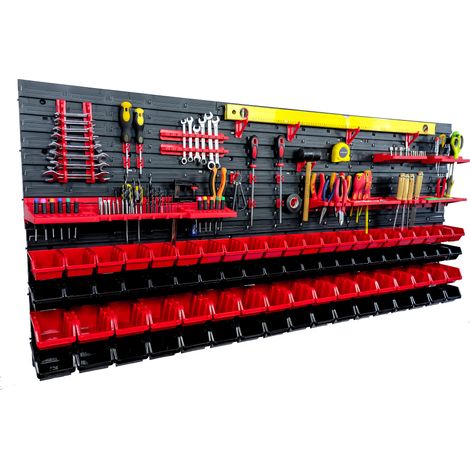 Panneau d'outils d'atelier 172x78 cm + 78 plateaux (1/5)