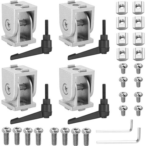 4PCS Connecteur Profilé Aluminium 2020, Argent (1/5)