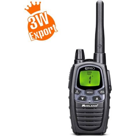 Midland ricetrasmettitore G7 PRO Nero LPD PMR Bibanda Export 3W - C1090.14