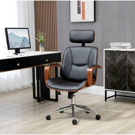 Silla de oficina ergonómica de polipiel, respaldo alto, reposacabezas extraíble HAVRYA (1/4)