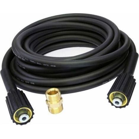 Tuyau d'extension 10 m pour nettoyeur haute pression, raccord fileté M22 interne et externe, compatible série K, accessoire de rallonge pour nettoyeur HP (1/5)