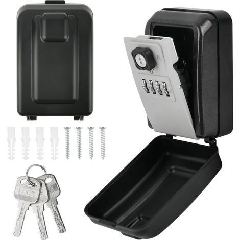Boite a Cle Code Boîte à Clefs Sécurisée Extérieure avec Code à 4 Chiffres,Boite à Clef Murale avec Clé de Secours Réinitialisable pour la Maison, Garage, Bureau (1/5)