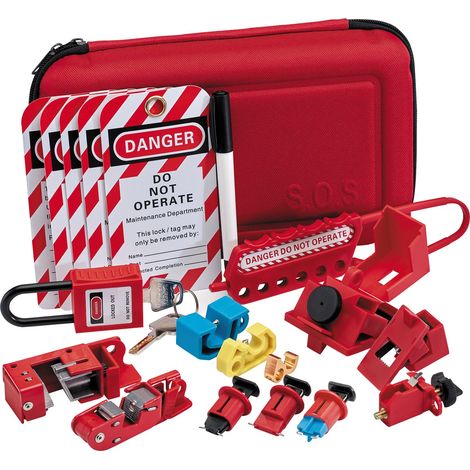 Professional Electricians Lockout Kit for Safe Equipment Lockout and Lockout Tagout Procedures