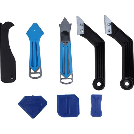 Kit de spatule pour enlever colle silicone et verre, raclette inclinée avec manche ergonomique, outil de grattage multifonction. (1/5)