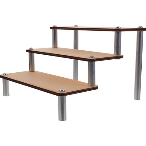Étagère Multi-niveaux en Bois et Alliage D'aluminium pour Organiser Figurines et Cosmétiques, Présentoir Solide et Décoratif Adapté Rangement de Collection (1/5)
