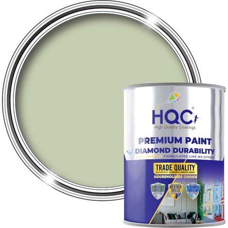 HQC Smooth Masonry Paint -  Weatherproof & Long-lasting Protection For All Exterior Walls - Sage Green - 20L