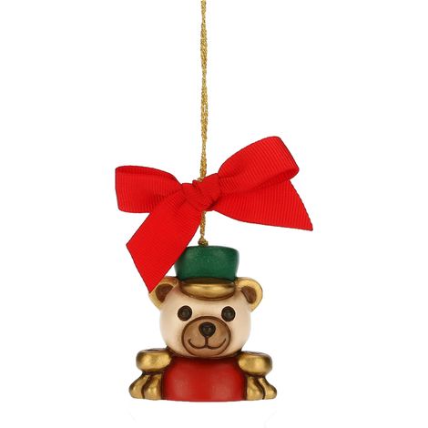 THUN - Addobbi Natalizi, Teddy Schiaccianoce in Ceramica Decorata a Mano, Versione Piccolo - Idea Regalo Natale 2022-4.8x3x5.2 cm h