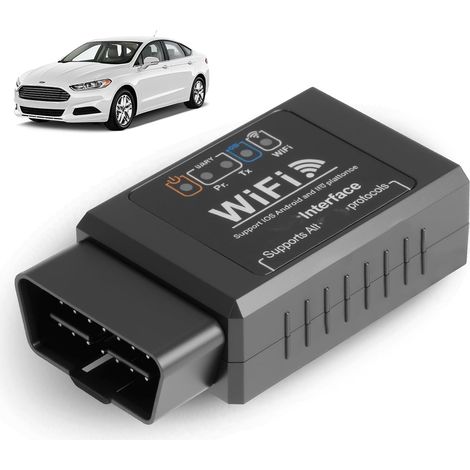 WiFi Diagnostic Scanner Détecteur,Défaut de Voiture WiFi, WiFi Diagnostic Scanner détecteur, pour Android, iOS, Compatible avec La Majorité des Auto,boitier elm327 Bluetooth (1/5)