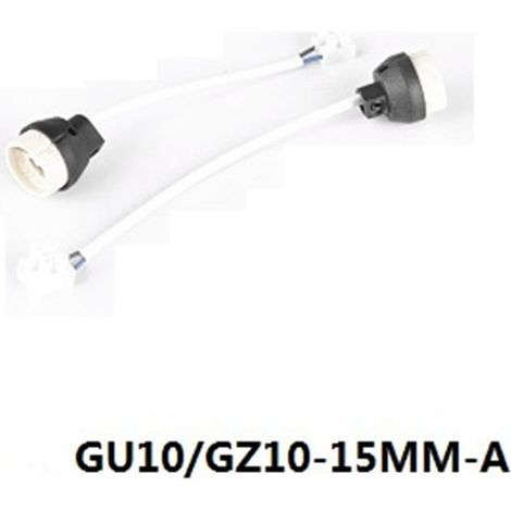 Douille de lampe en céramique GU10/GZ10 avec fil, bornier résistant aux hautes températures CE. (1/5)