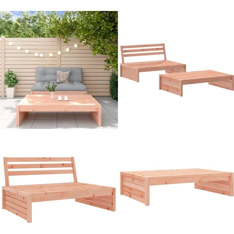 2-tlg. Garten-Lounge-Set Massivholz Douglasie - Gartenmöbel - Loungesessel - Outdoor Möbel - Douglasie - Gartenlounge - Home & Living