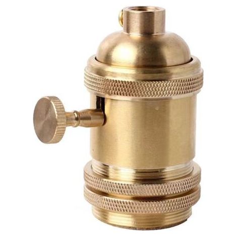 Soporte vintage für bombilla E26 E27 Base de lámfür con interruptor de cobre Color cobre (dorado) (1/4)