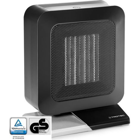 TROTEC Keramik Heizlüfter TFC 13 E – Heizleistung 700 W / 1400 W – Elektroheizung mit Thermostat, Raumgröße 20 m² bis 50 m³, schwarz