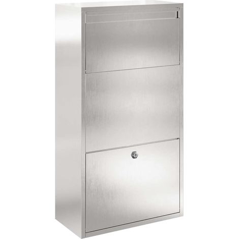 Boîte de dépôt de colis avec stockage Argenté 44 x 22 x 82 cm