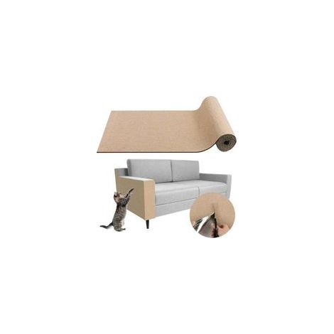 Tapis griffoir adhésif pour chat - Protection anti-griffes pour canapé et meubles - Recharge pour tour à chat - 30 x 100 cm Beige (1/4)