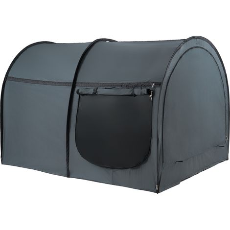 VEVOR Tente de lit en tissu ponge, tente de reve respirante a 4 portes avec poteaux en fibre de 7 mm, 1900 x 1370 x 1190 mm, double U, pour maison de jeu pour enfants et tente de couchage pour adultes