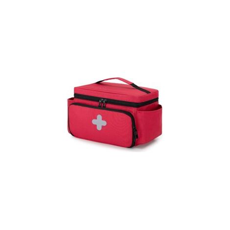 Sac Familial de Rangement pour Medicament, Organisateur de Premiers Secours pour Trousses Médicales d'urgence, Étui Vide, Rouge (1/5)