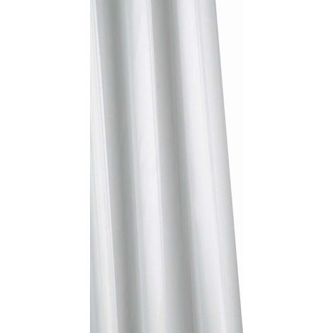 Croydex Waterproof Plain White Textile Shower Curtain, Machine Washable (1/2)