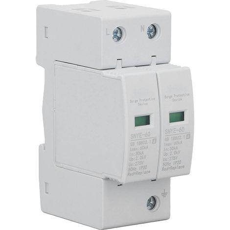 Parafoudre Boîte de Distribution Blanche IP20 Coffret de Protection Surtension Simple 60KA 2P 275V (1/5)