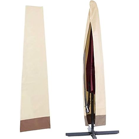 Housse de Parasol Déporté Imperméable, Housse de Protection pour Parasol, Couverture Parasol en 600D Oxford, Bache Parasol Jardin Exterieur Anti-UV/Vent avec Sac de Rangement(200x60x55cm) (1/4)