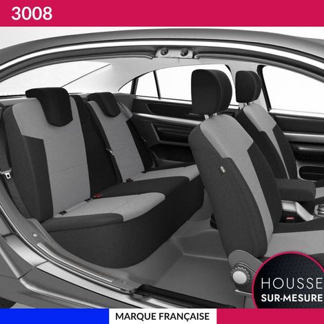 Housses de siège sur mesure pour 3008 (dès 12/2020) Housse Voiture / Auto d'intérieur Jeu complet en tissu