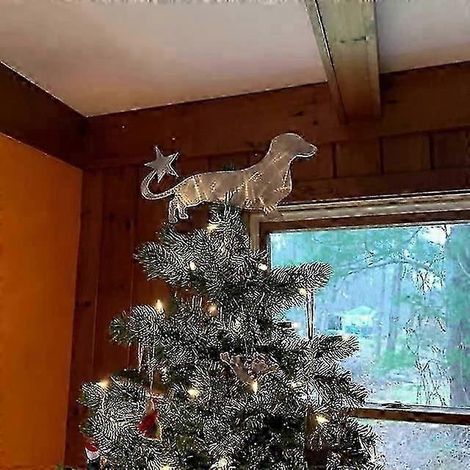Dackel-Stern-Weihnachtsbaumschmuck, 17 x 15 cm, Weihnachtsbaumdekoration für Zuhause (1/5)