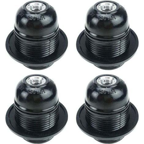 Set di portalampade Ulisem E27, nero, 4 portalampade E27, portalampade E27 solidi, adattatore per portalampada nero, portalampada, decorazione, bar, cucina, mensa, forniture industriali e fai da te (1/4)