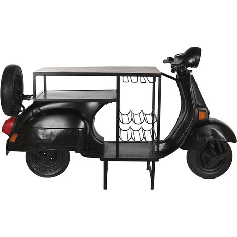 Meuble de Porte-bouteilles en métal coloris noir - longueur 195 x profondeur 70 x Hauteur 106 cm (1/5)
