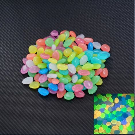Lot de 1000 pierres lumineuses RCBBETT ZA SAS multicolores de 1 cm – Galets décoratifs fluorescents pour jardin, aquarium et loisirs créatifs