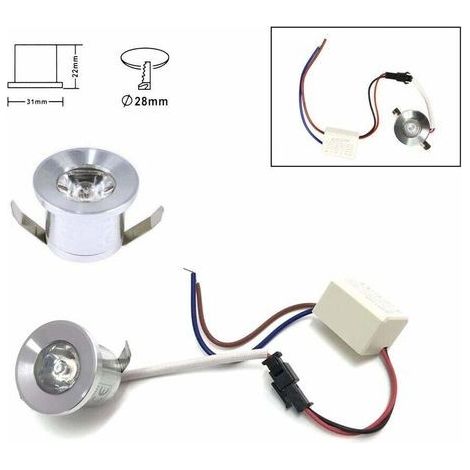 1W Faretto Incasso led Puntoluce 220V Rotondo Argento 100lm Bianco Freddo (1/4)