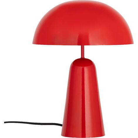 Lampe à poser champignon en métal - D. 39 x H.52 cm - Rouge brillant - LARKIN (1/5)