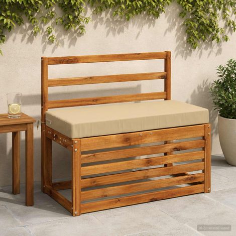 vidaXL Coussin de banc SOEST 100 % polyester Beige 80 x 40 x 8 cm (1/5)