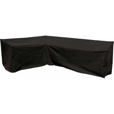 Copridivano angolare per mobili da giardino a forma di L, impermeabile, per mobili da esterno, per soggiorno, protezione UV, vento, pioggia, antipolvere (215x215x87 cm, nero, 1 pz.) (1/5)