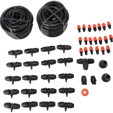 Kit d'irrigation goutte à goutte 20m avec raccords rapides, système d'arrosage automatique pour jardin, serre et potager, tuyau 8/12mm (1/5)