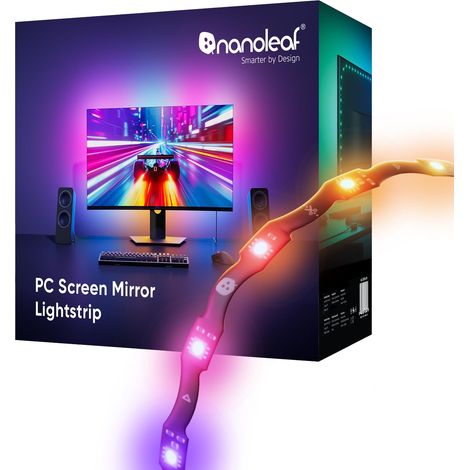 Ruban LED Zigzag Pour Écran PC 32 Pouces Gaming, Bande Lumineuse RGB Connectée USB-C Découpable de 2,5M Avec Synchronisation Directe de la Musique et Screen Mirror, Contrôle via Application (1/5)