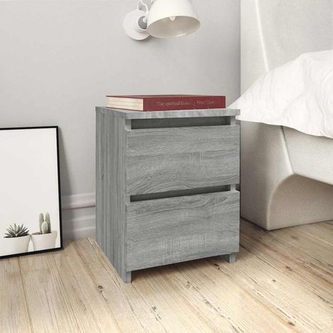 vidaXL Comodini 2 pz Grigio Sonoma 30x30x40 cm in Legno